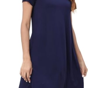 Bamboo Nightgowns for Women Short Sleeve Womens Nightgown Soft Sleepshirts V-Neck Night Dress Loungewear