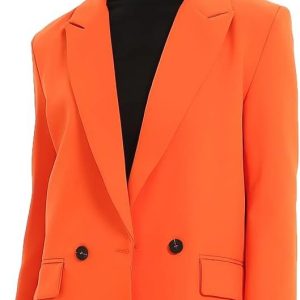 Women’s Casual Long Sleeve Lapel Oversized Button Work Office Blazer Suit Jacket