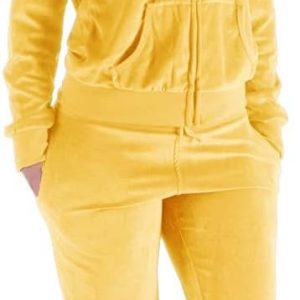 Womens Jogging Suits Sets Running Velour Outfit Zipper Warm Up 2 Pieces Hoodie and Pant Tracksuit
