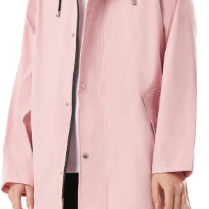Raincoat for Women Waterproof Rain Jackets with Hooded Hiking Coat Outdoor Lightweight Windbreaker Hood Trench Coat