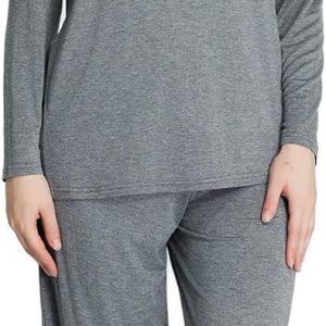 Loungewear Set pajamas Womens sleepwear Bamboo Viscose Long Sleeve t shirt Long Pants Super Soft Novelty Pjs Set